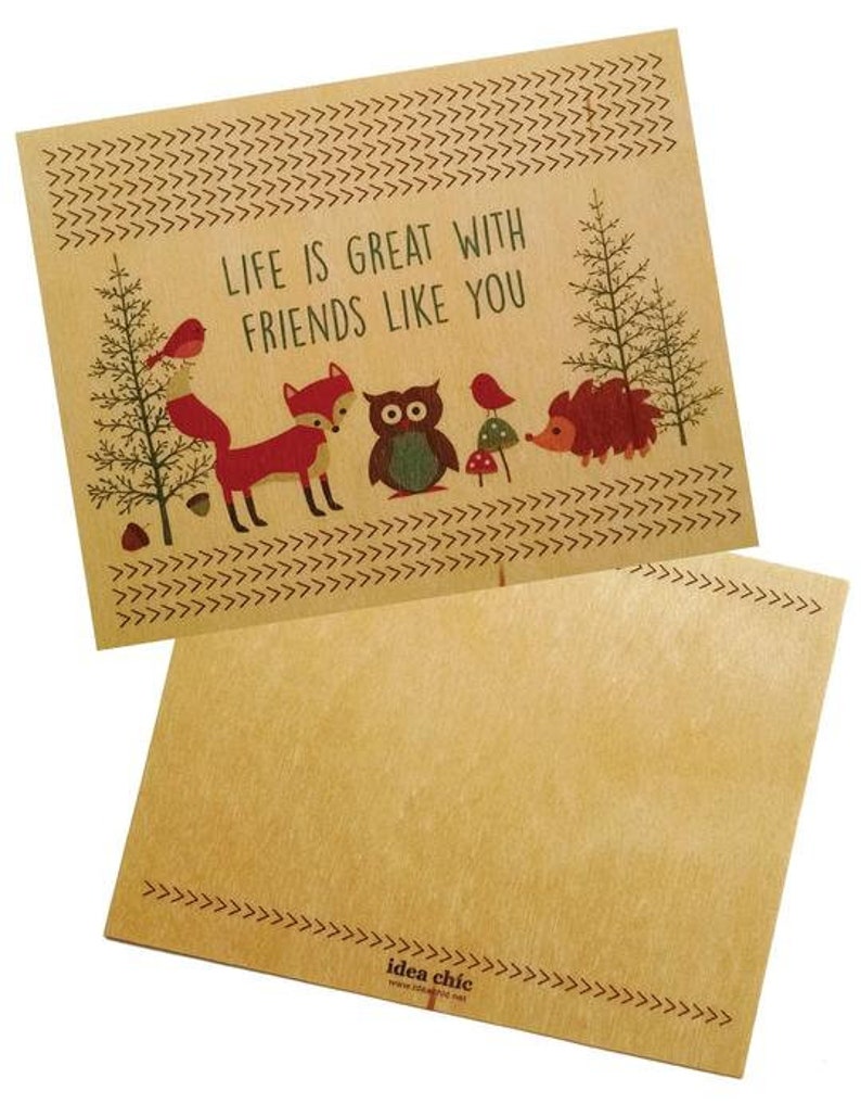 Friendship Wood Veneer Greeting Card - Etsy