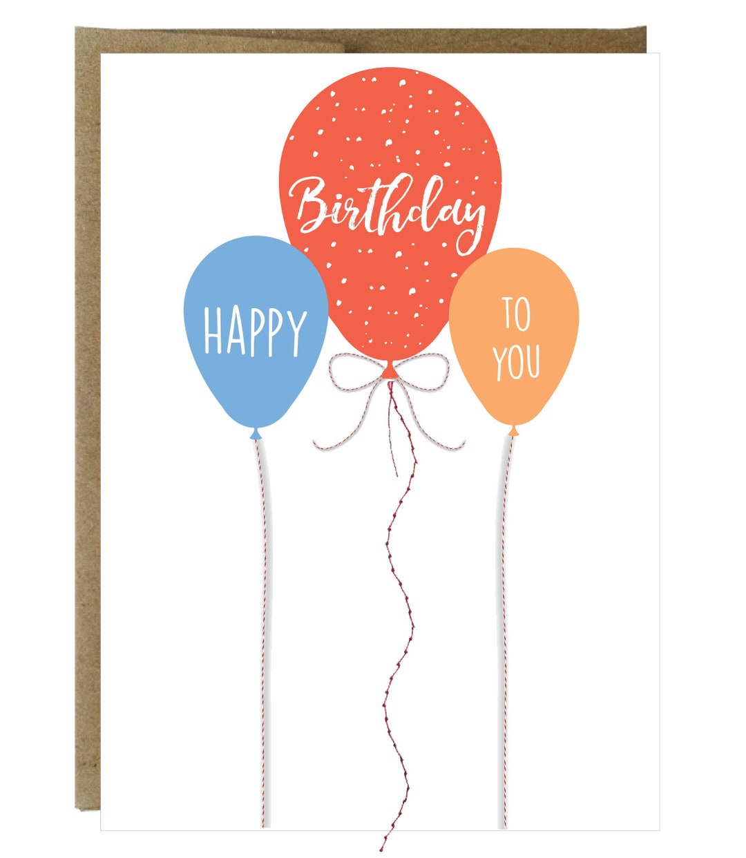Happy Birthday to You Balloons Card With Sewn Paper - Etsy