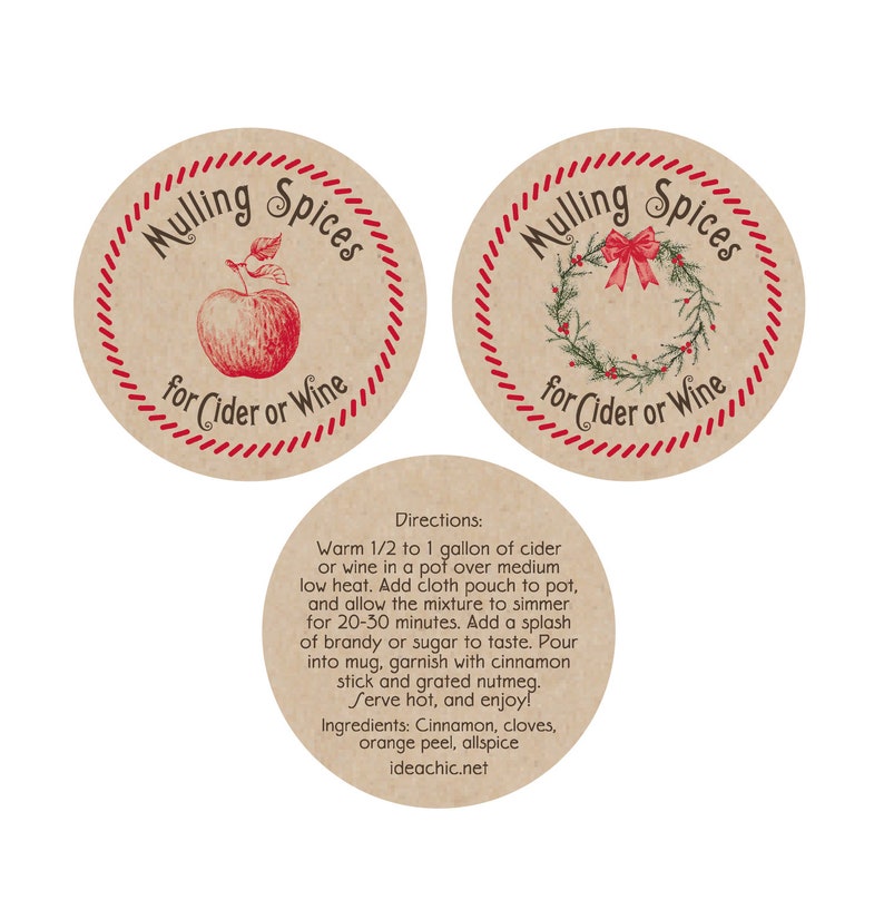 Mulling Spices Sets of 5 Personalized Favors for Fall or Etsy