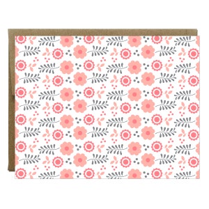 Flower Folk Art Greeting Card