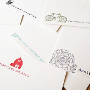 Personalized Letterpress Stationery Sets Choose Design and Color Fine Stationery Sold in Sets of 50 image 1