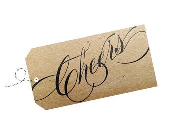 Cheers Letterpress Gift Tags - Pack of 4
