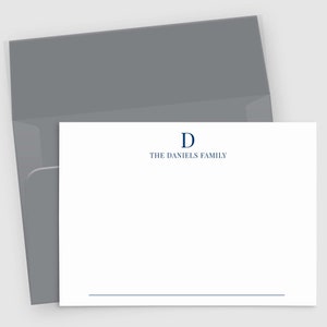 Klassisches Familien-Monogramm-Briefpapier | Personalisierte Grußkarten 10er-Set | Personalisiertes Briefpapier | Grußkarte