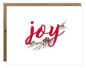 Joy Pinecone Branch Holiday Card