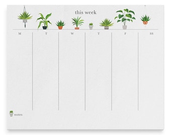 House Plants Weekly Planner Notepad