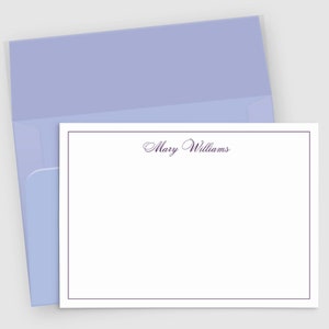Ensemble de 10 articles de papeterie personnalisés pour femme | de correspondance pour femmes avec bordure manuscrite classique | Carte de correspondance personnalisée avec nom