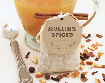 Mulling Spices Sets of 5 Personalized Favors for Fall or Winter Weddings