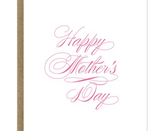 Classic Script Happy Mother's Day Card