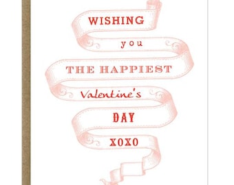 Wishing you the Happiest Valentines Day Vintage Banner Greeting Card