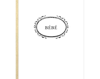 French Bébé Baby Letterpress Greeting Card