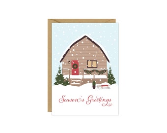 Enclosure Card - Snowy Cottage Season's Greetings - 4 pack