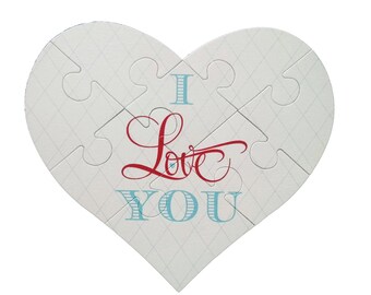 I Love You Heart Puzzle Greeting Card