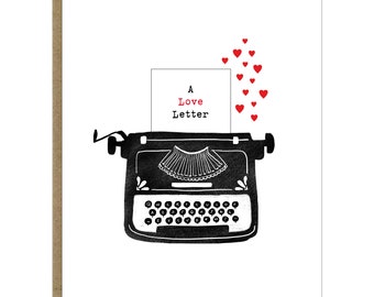 Love Letter Typewriter Greeting Card