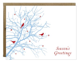 Berry, Bird & Branch Holiday Greeting Card - 8 pack