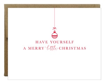 Merry Little Christmas Letterpress Greeting Card