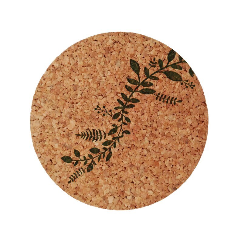 Leaf Vine Cork Coasters Pack of 4 Etsy
