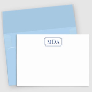 Papelería con monograma personalizado / Juego de 10 tarjetas clásicas / Papelería personalizada con nombre / Tarjeta de notas personalizada