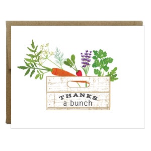 Thanks A Bunch Biglietti d'auguri - Confezione da 5 / Biglietti di auguri e buste di verdura / Biglietti di ringraziamento del mercato agricolo