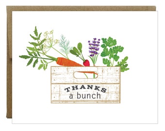 Farmer's Market Thank You Cards - Vegetable Note Cards 5 Pack
