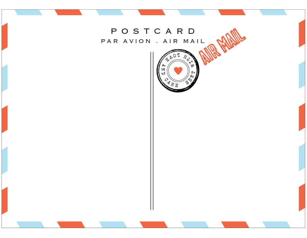 Traditional Style Air Mail Postcards Pack of 10 Etsy