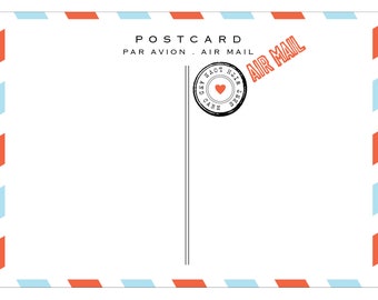 Traditional Style Air Mail Postcards - Pack of 10