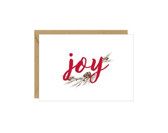 Enclosure Card - Joy Pinecone Branch - 4 pack