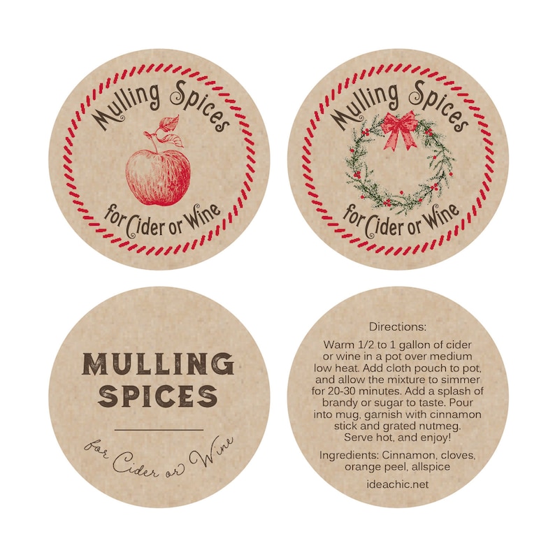 Mulling Spices Sets of 5 Personalized Favors for Fall or Winter Weddings image 4