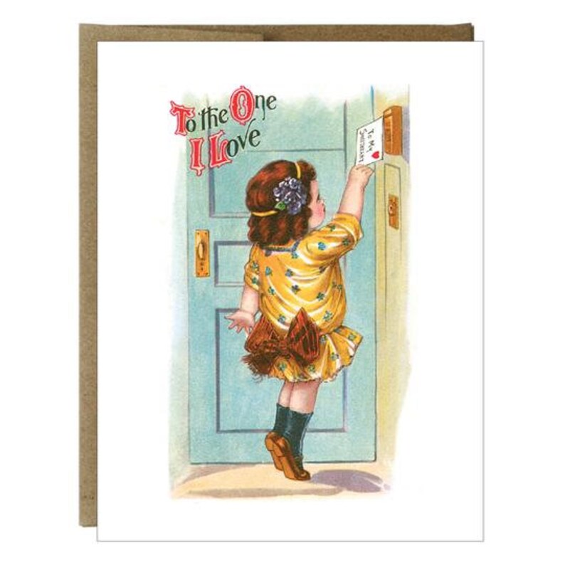 Vintage Girl Valentines Day Love Card image 1