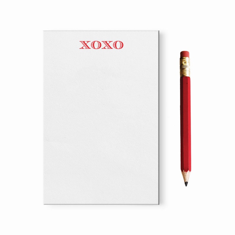 Mini XOXO Notepad with Red Pencil image 1
