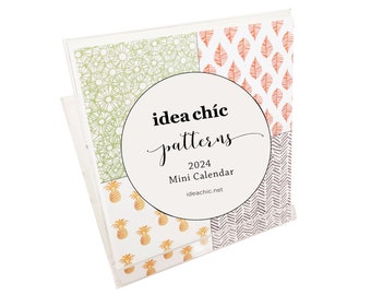 2024 Idea Chíc Patterns Mini Desk Calendar