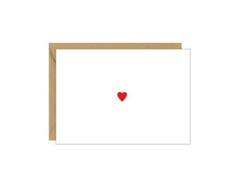 Enclosure Cards - Mini Red Heart Cards with Envelopes - 4 Pack