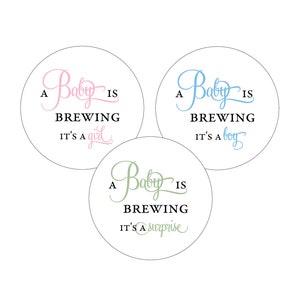 A Baby is Brewing Shower Gift Favors Sets of 5 Choose Pink for Girl, Blue for Boy or Green image 10