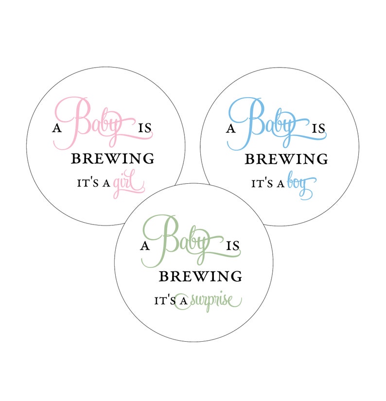 A Baby is Brewing Shower Gift Favors Sets of 5 Choose Pink for Girl, Blue for Boy or Green image 10