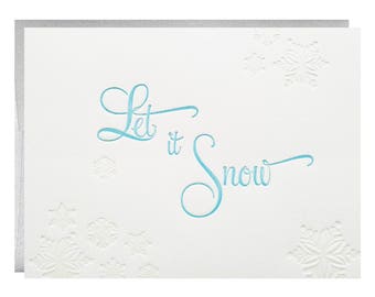 Let it Snow Letterpress Holiday Greeting Card