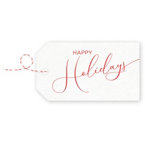 Etiquetas de regalo con texto en inglés &quot;Happy Holidays&quot; (paquete de 4)