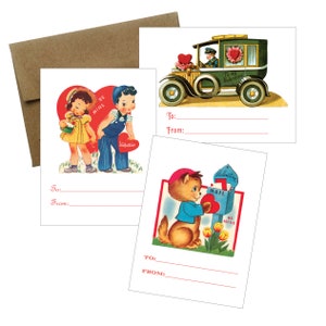 Vintage Kids Valentines - 12 pack