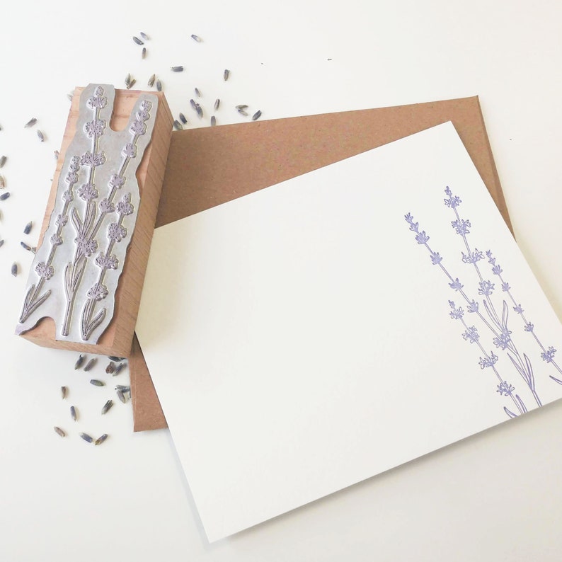 Lavender Letterpress Stationery 5 pack Bild 3