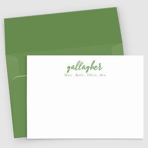 Personalisiertes Briefpapier | Familien Name Grußkarten 10er Set | Personalisiertes Briefpapier | Personalisierte Grußkarte