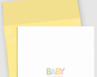 Retro Baby Shower Thank You Stationery | Personalized Note Cards Set of 10