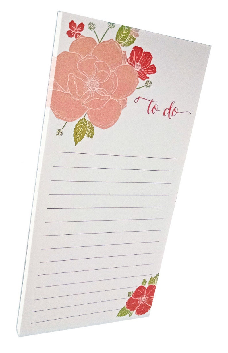 Floral Bouquet to do Notepad on White Paper
