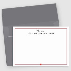 Papeterie personnalisée pour jeunes mariés | Cartes de correspondance, lot de 10 | Cadeau de mariage | Papeterie personnalisée avec nom