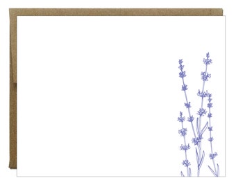 Lavender Letterpress Stationery - 5 pack