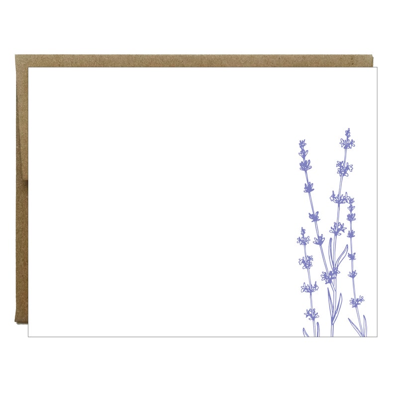 Lavender Letterpress Stationery 5 pack Bild 1