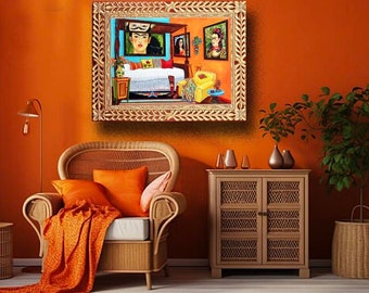 Frida Kahlo Bedroom Print on Archival Paper, Wall Art Prints