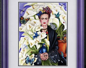 Cala Line from Diego Frida Kahlo Print, Canvas Prints, Floral Print