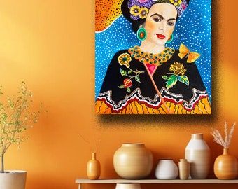 Canvas Painting, Frda Kahlo Painting, Canvas Art