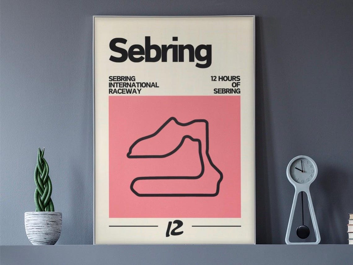12 Hours of Sebring Poster, Sebring International Raceway - Etsy
