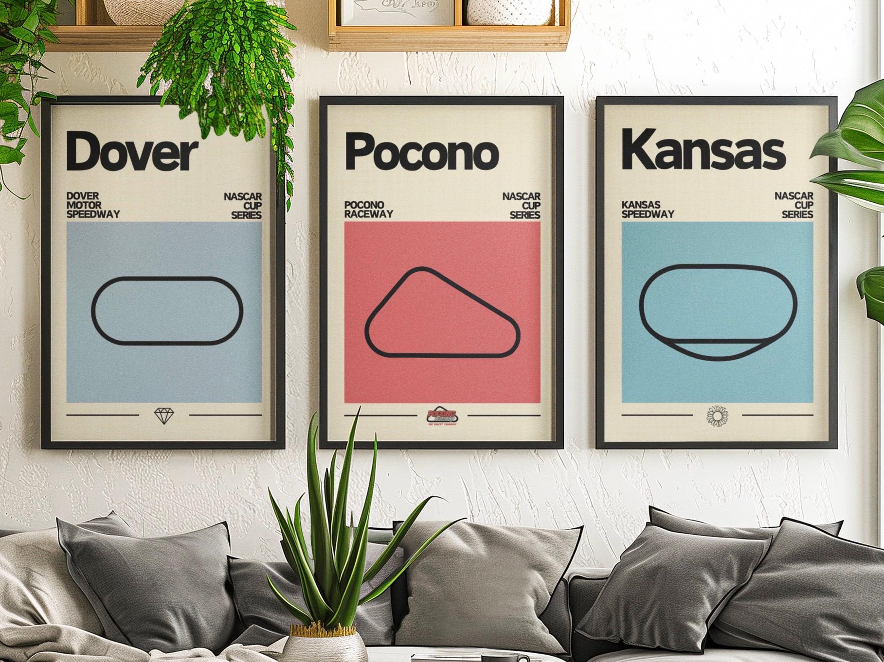 Pocono Raceway Poster Pocono Raceway Poster, NASCAR Poster, NASCAR Cup Series, the Tricky ...
