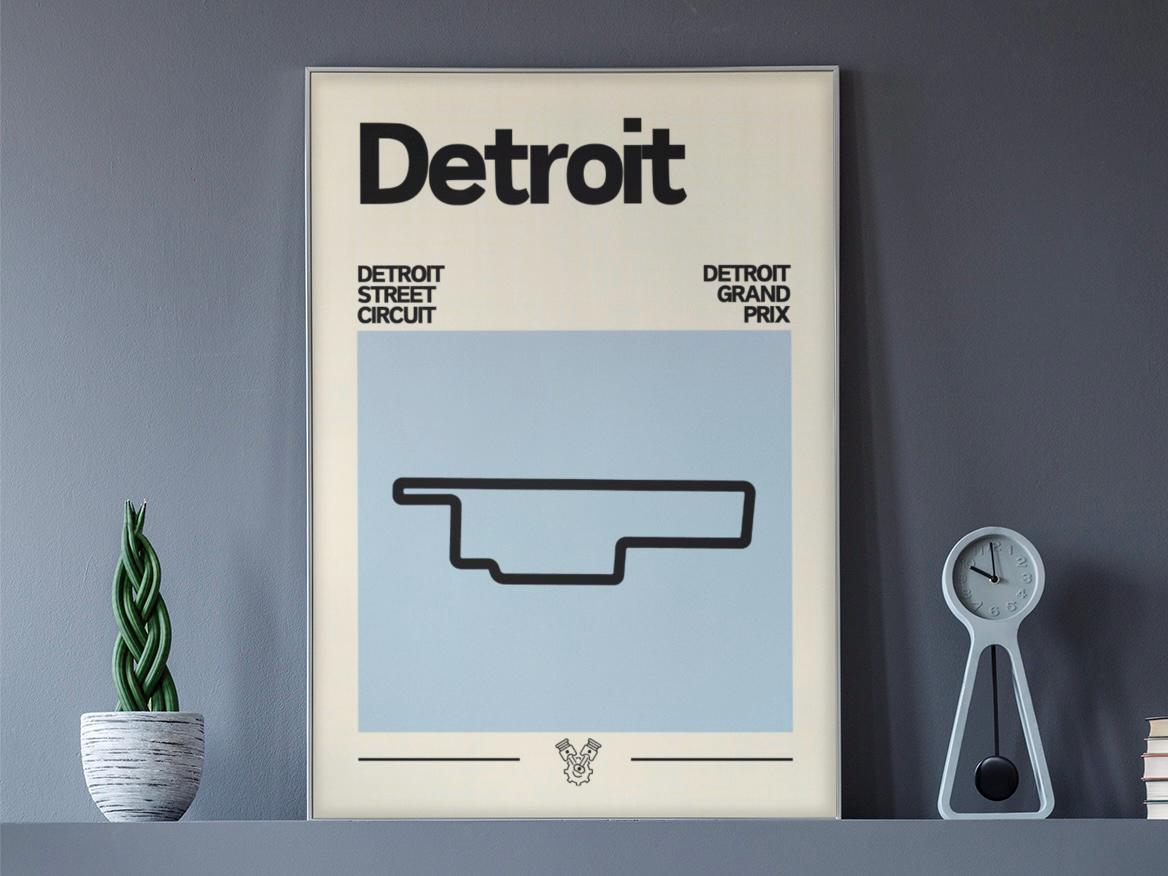 Detroit IndyCar Poster, Detroit Grand Prix, Detroit Street Circuit, Detroit Poster