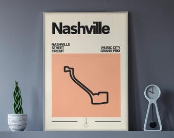 Nashville IndyCar Poster, Music City Grand Prix, Nashville Street Circuit, Nashville Poster